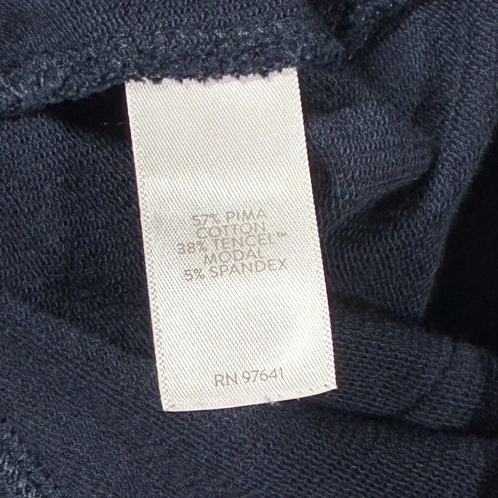 J Jill Pure Jill Affinity French Terry Wide Leg Lounge Pants S Navy Back Pockets